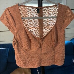 Women's Lace Detail Top - Rust